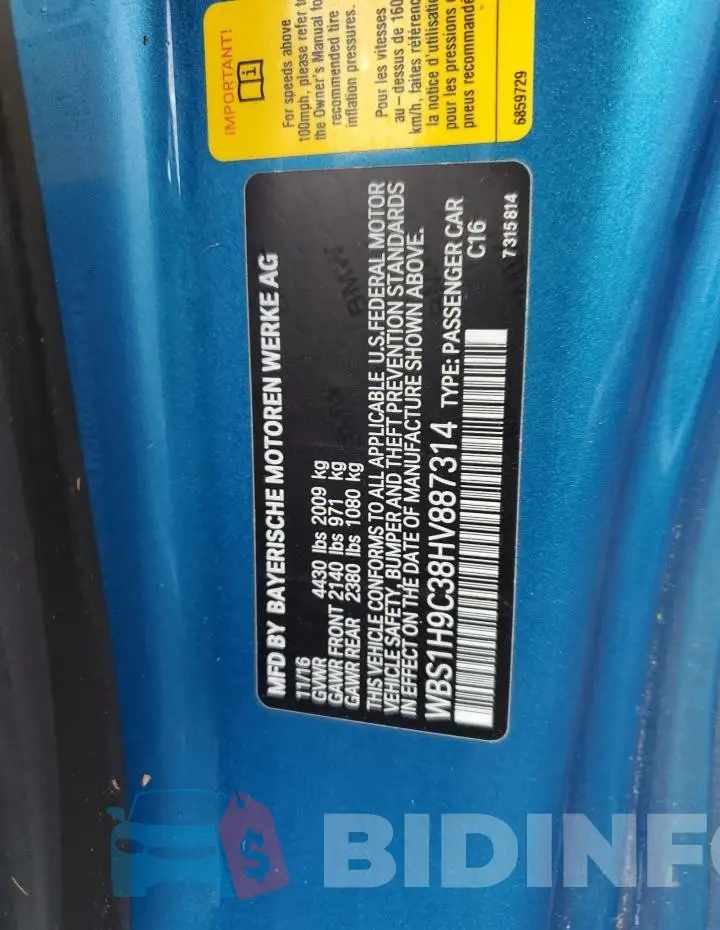WBS1H9C38HV887314 Photo# 12