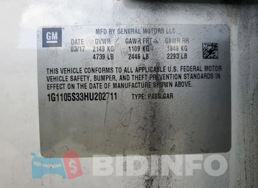 1G1105S33HU202711 Photo# 12