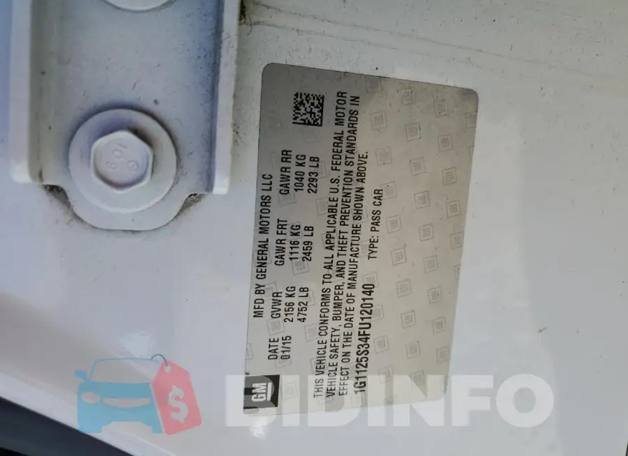 1G1125S34FU120140 Photo# 12