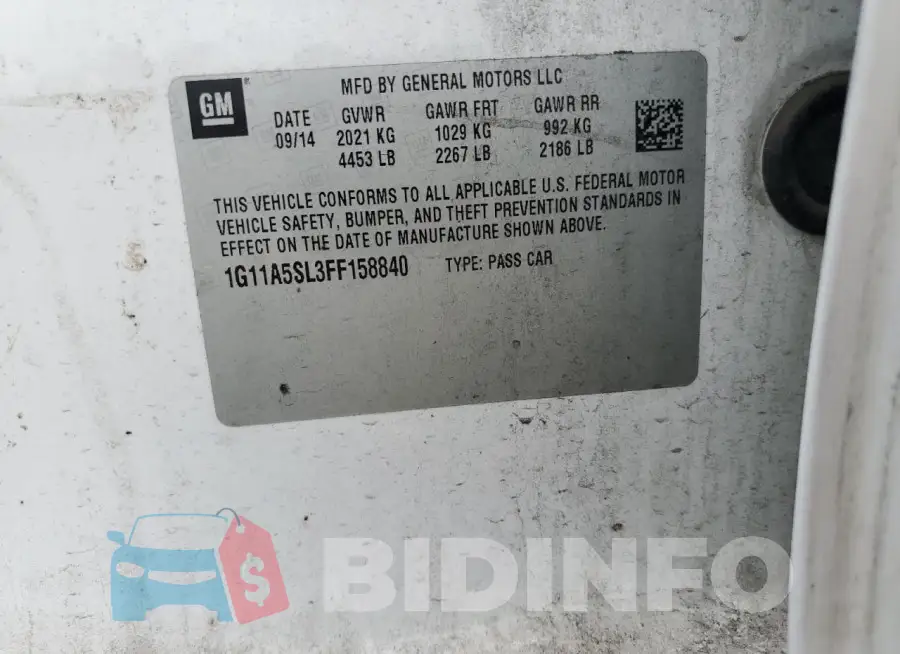 1G11A5SL3FF158840 Photo# 12