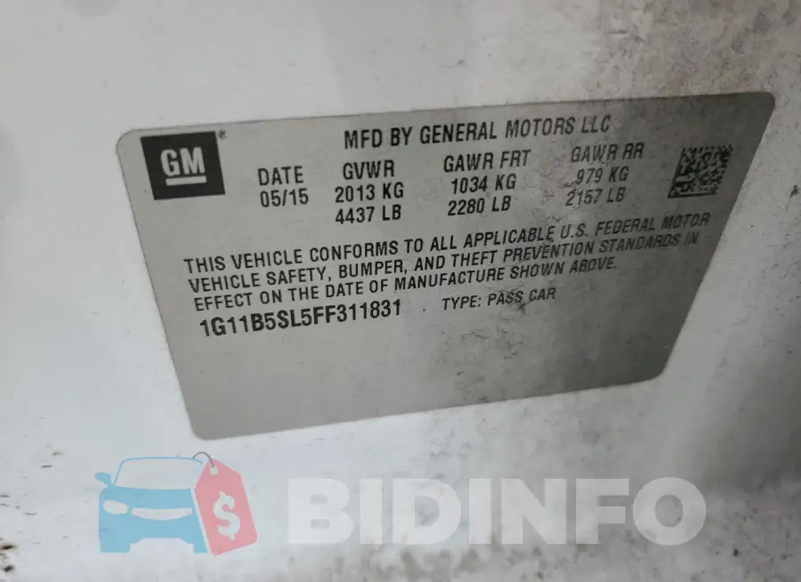 1G11B5SL5FF311831 Photo# 12
