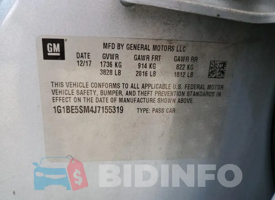 1G1BE5SM4J7155319 Photo# 12
