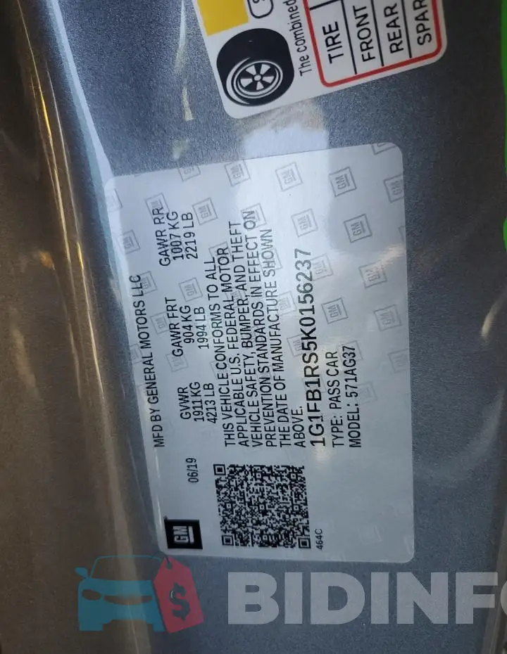 1G1FB1RS5K0156237 Photo# 12