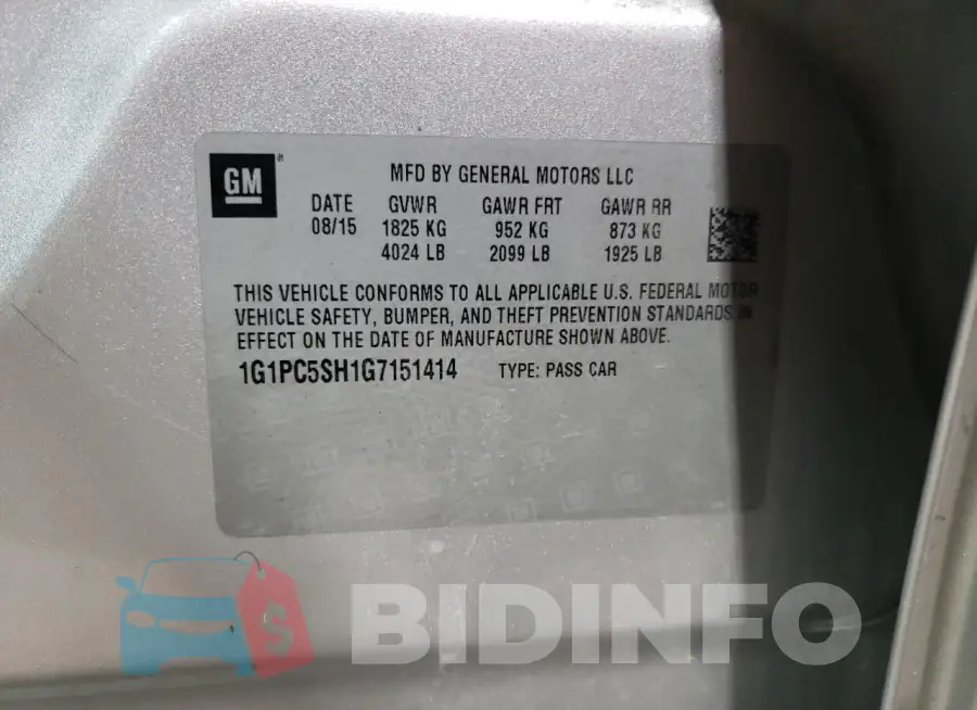 1G1PC5SH1G7151414 Photo# 12