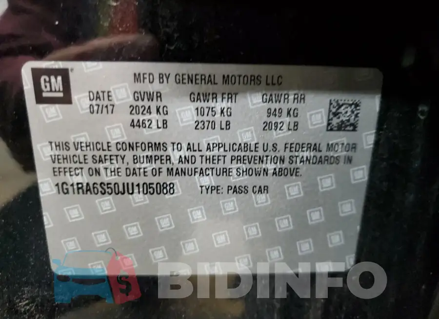 1G1RA6S50JU105088 Photo# 12