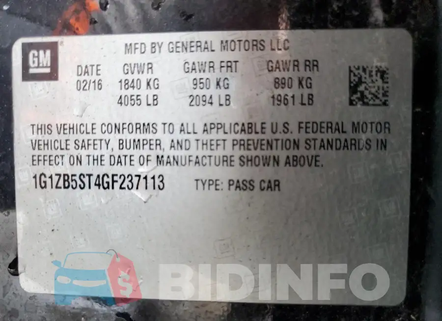 1G1ZB5ST4GF237113 Photo# 12