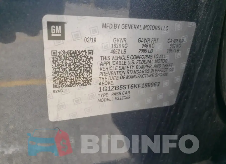 1G1ZB5ST6KF189963 Photo# 12