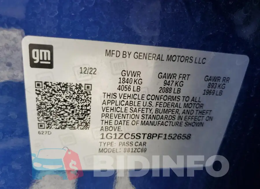 1G1ZC5ST8PF152658 Photo# 12
