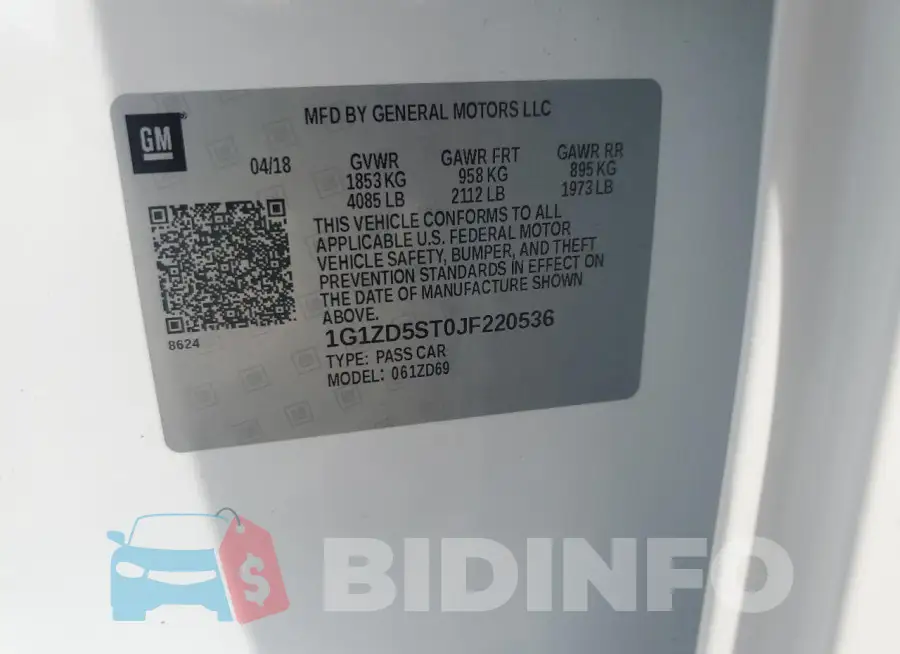 1G1ZD5ST0JF220536 Photo# 12