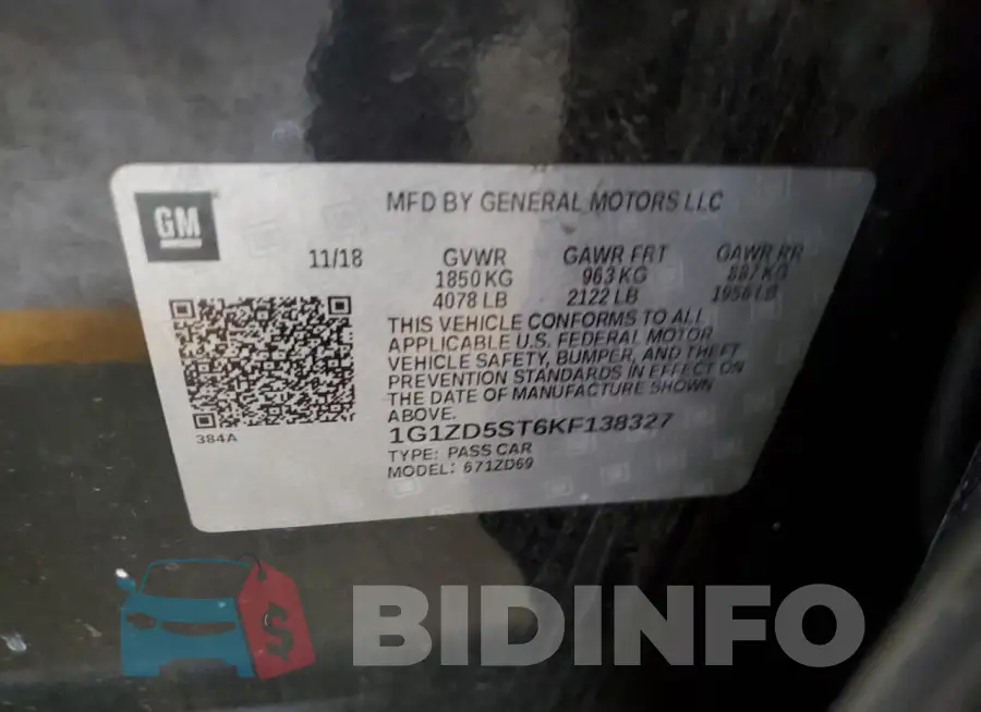 1G1ZD5ST6KF138327 Photo# 12