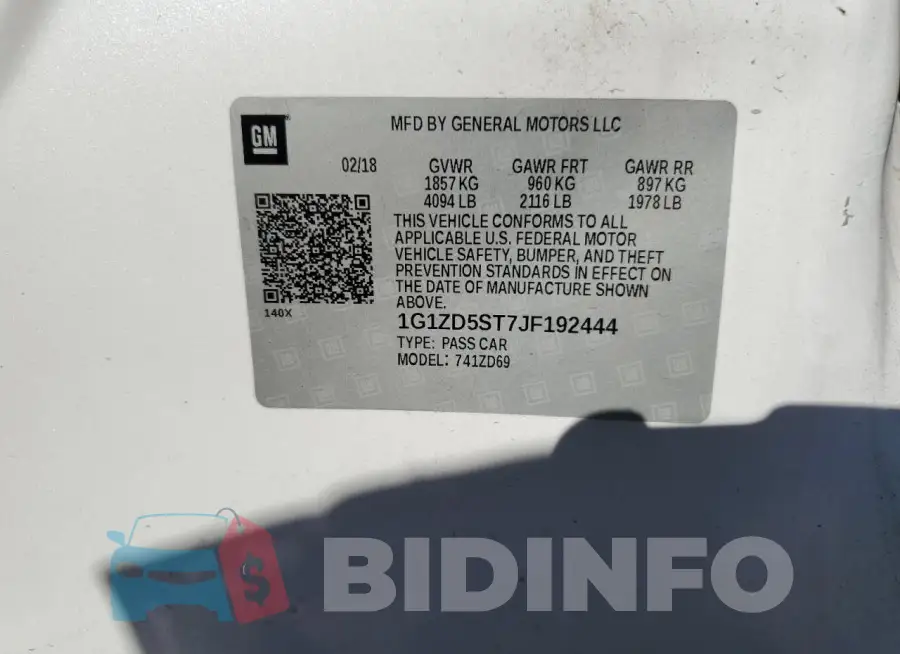 1G1ZD5ST7JF192444 Photo# 12