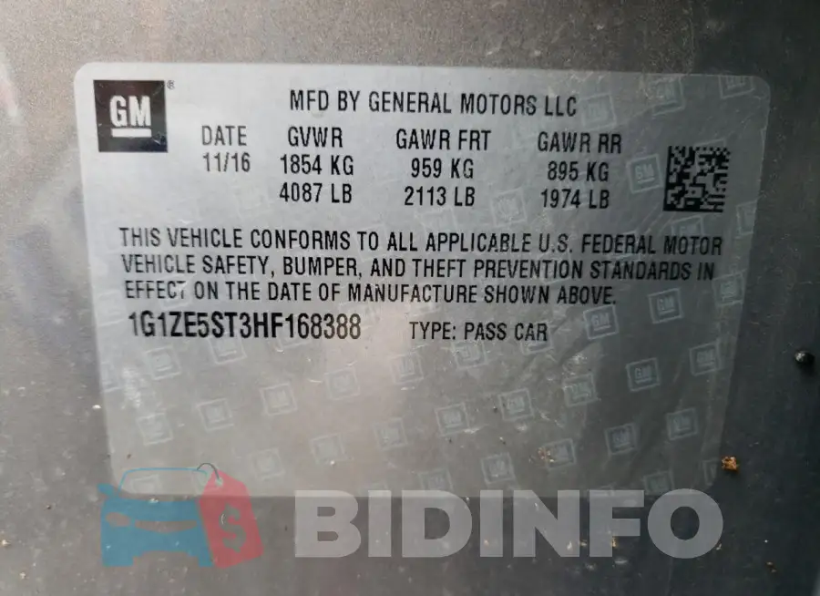 1G1ZE5ST3HF168388 Photo# 12