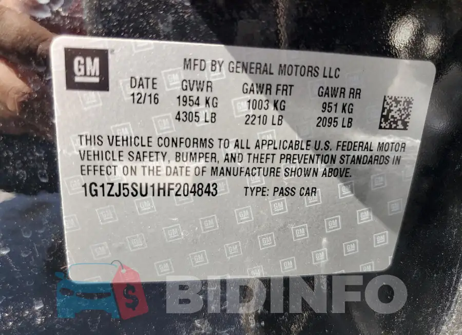 1G1ZJ5SU1HF204843 Photo# 13