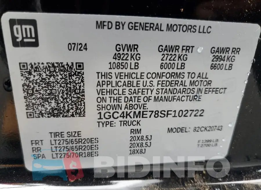 1GC4KME78SF102722 Photo# 12