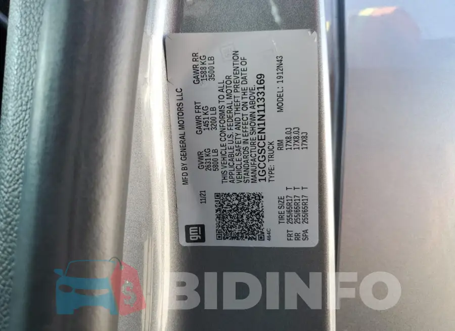 1GCGSCEN1N1133169 Photo# 12