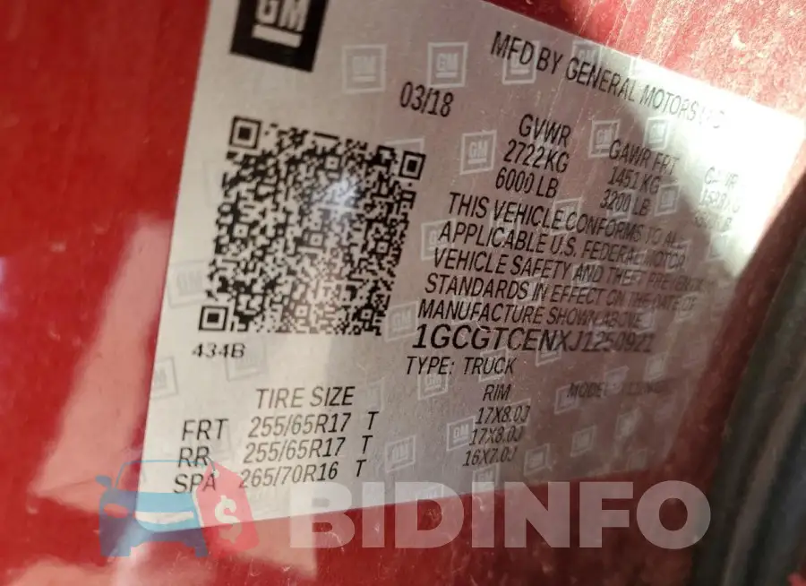 1GCGTCENXJ1250921 Photo# 12