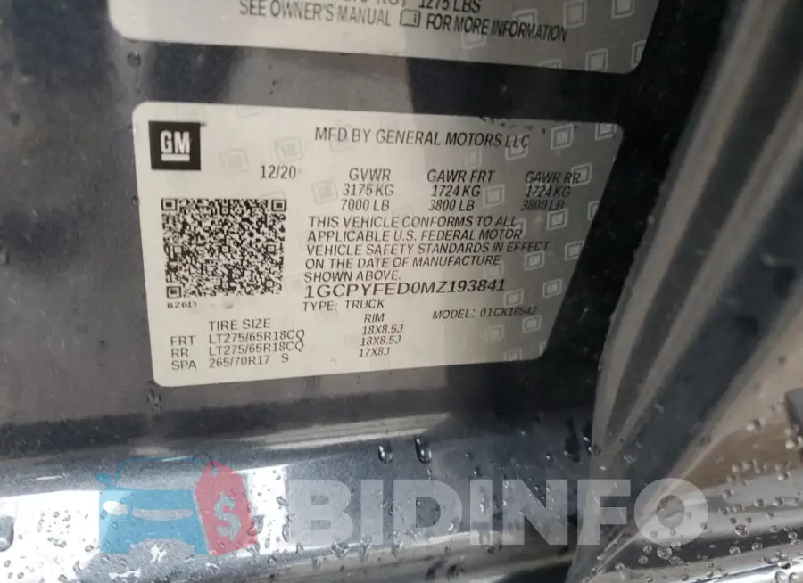 1GCPYFED0MZ193841 Photo# 12