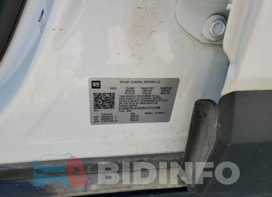 1GNERLKW2NJ171338 Photo# 13