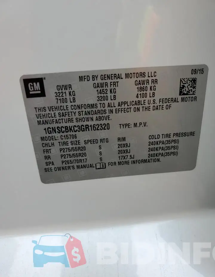 1GNSCBKC3GR162320 Photo# 13