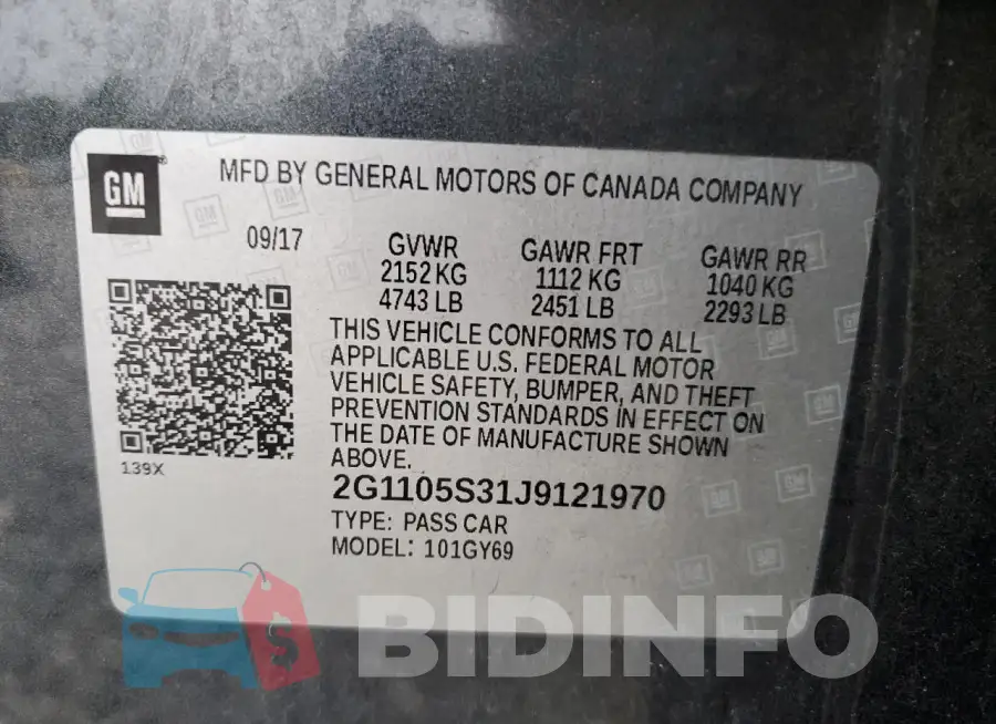 2G1105S31J9121970 Photo# 12