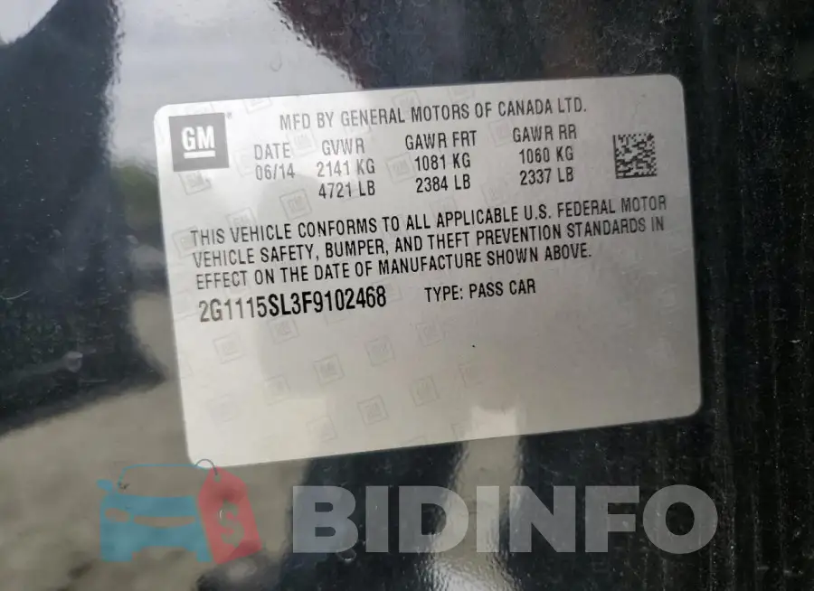 2G1115SL3F9102468 Photo# 12