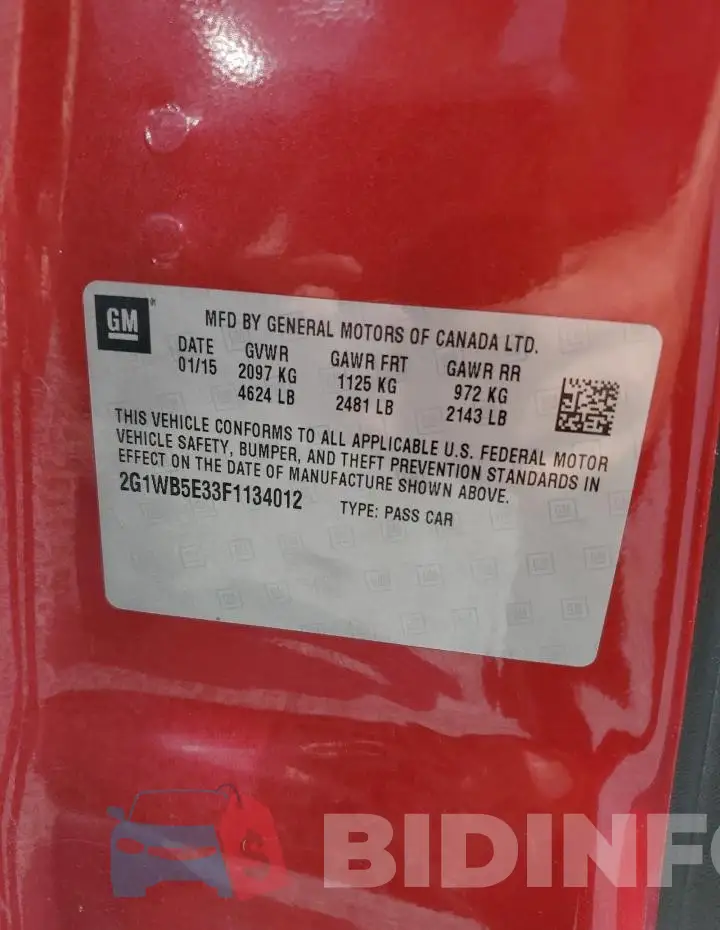 2G1WB5E33F1134012 Photo# 12