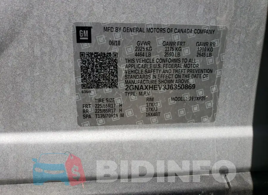 2GNAXHEV3J6350869 Photo# 13