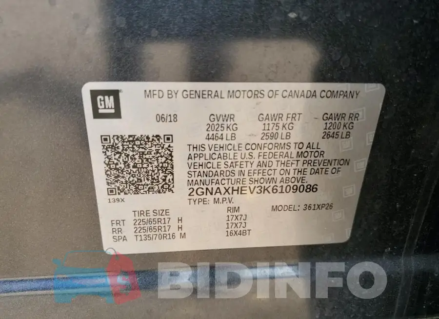 2GNAXHEV3K6109086 Photo# 13