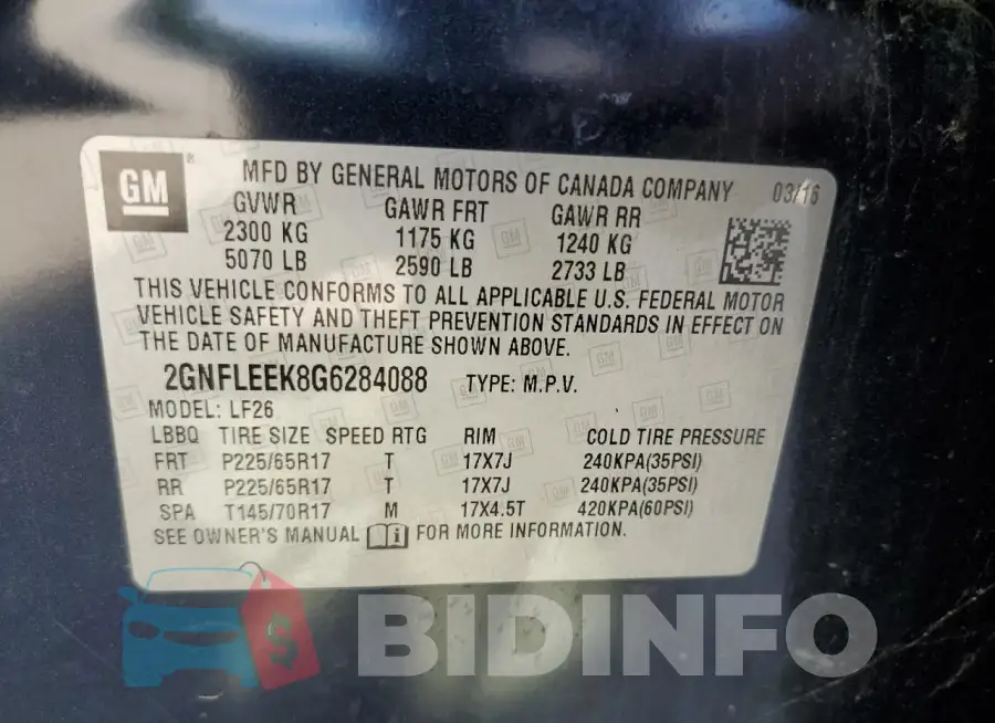 2GNFLEEK8G6284088 Photo# 13