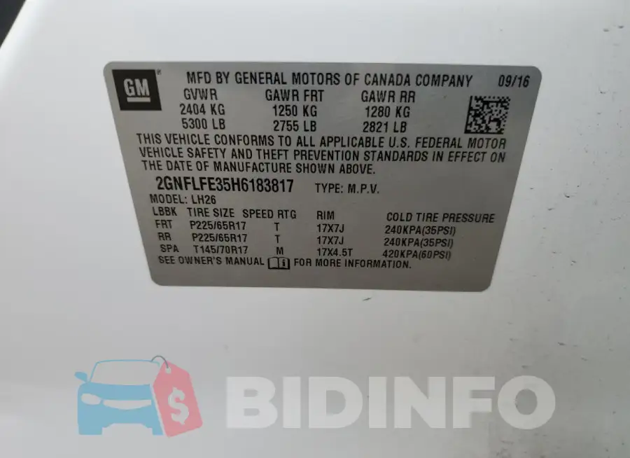2GNFLFE35H6183817 Photo# 13