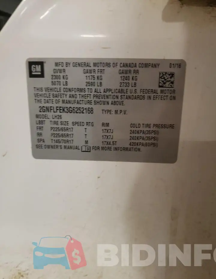 2GNFLFEK3G6252168 Photo# 13