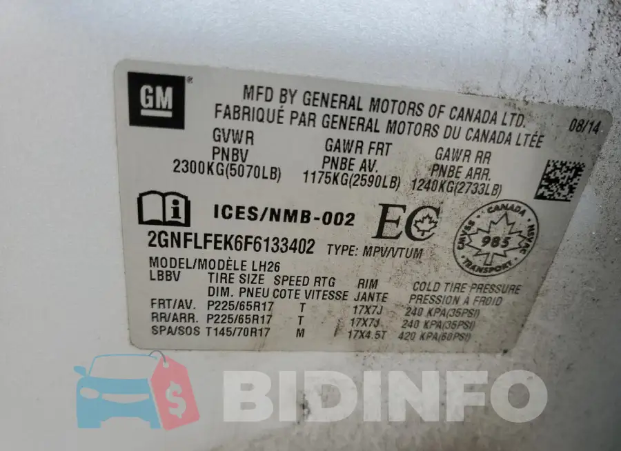 2GNFLFEK6F6133402 Photo# 13