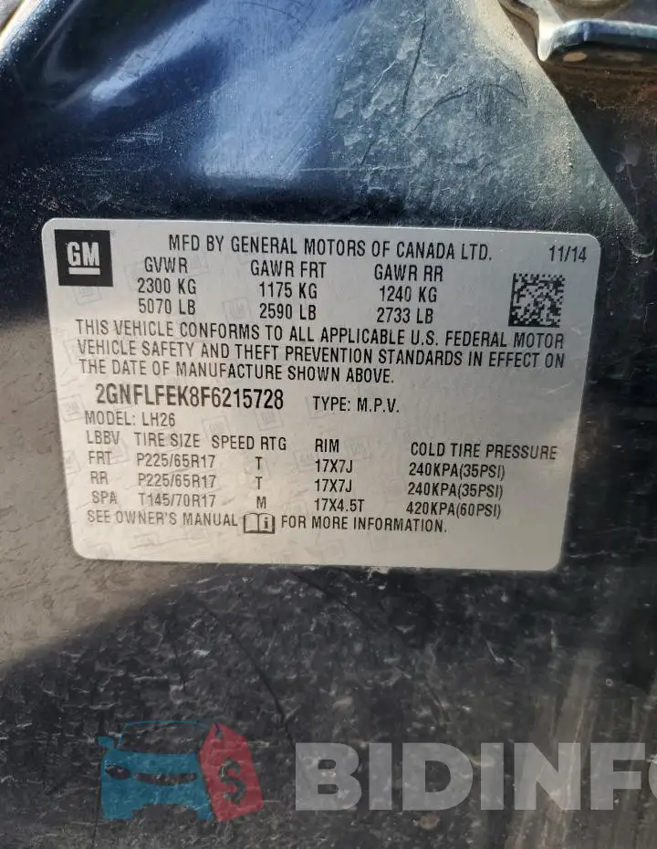 2GNFLFEK8F6215728 Photo# 12