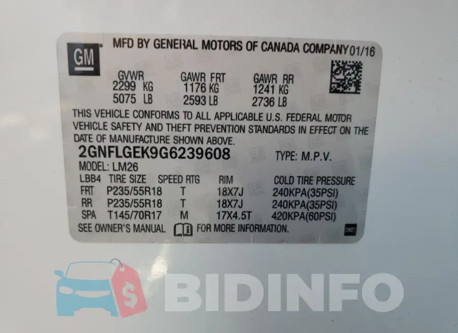 2GNFLGEK9G6239608 Photo# 14