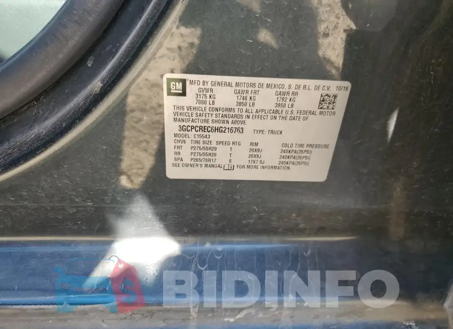 3GCPCREC6HG216763 Photo# 13