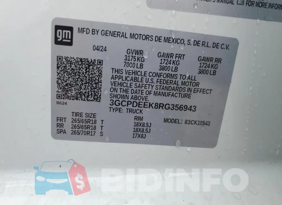 3GCPDEEK8RG356943 Photo# 13