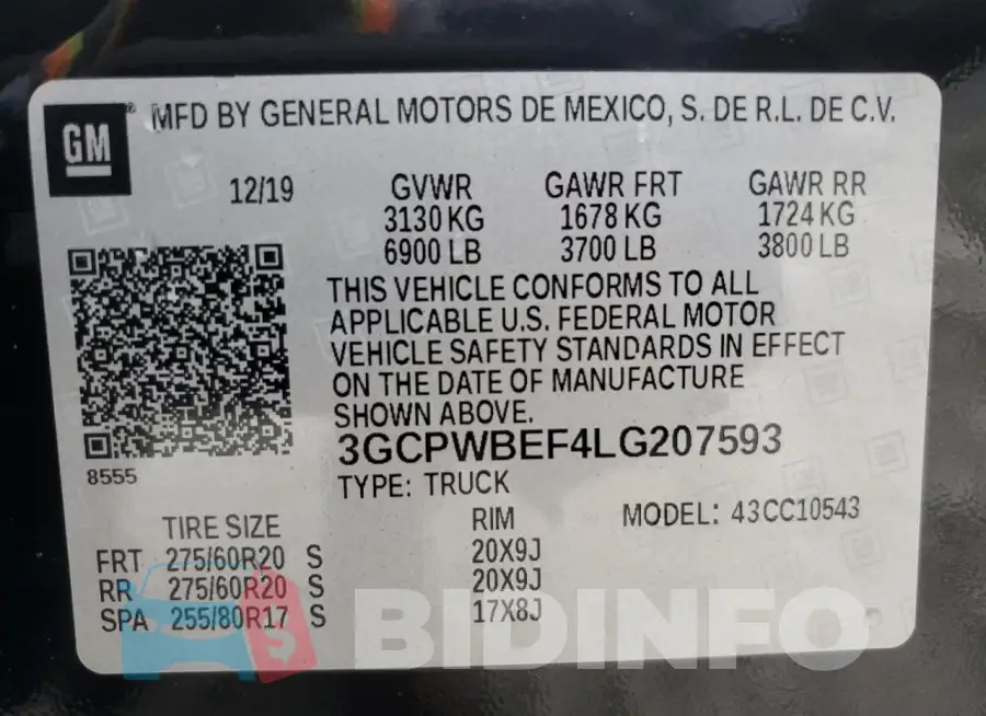 3GCPWBEF4LG207593 Photo# 12
