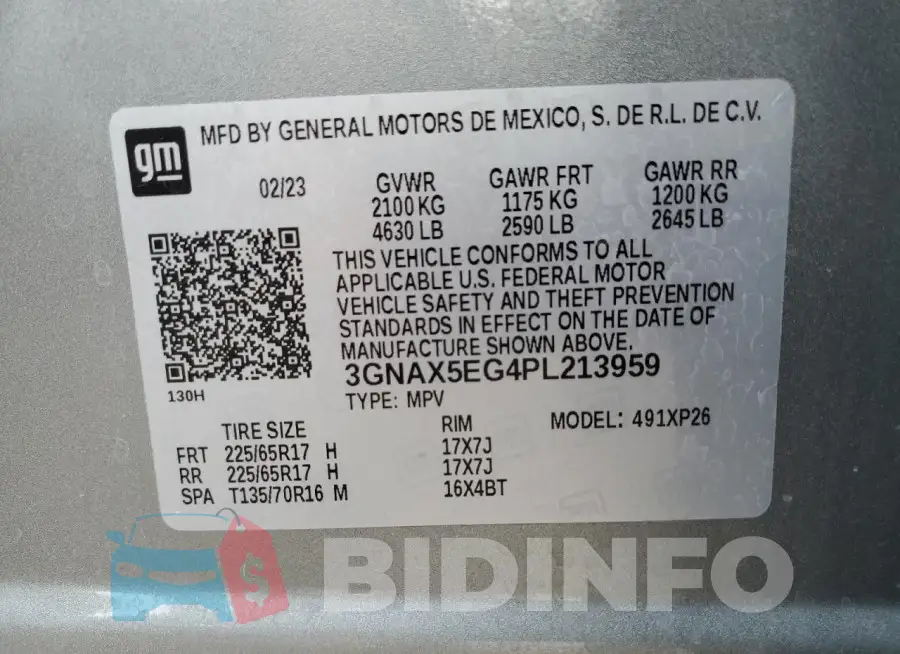 3GNAX5EG4PL213959 Photo# 13