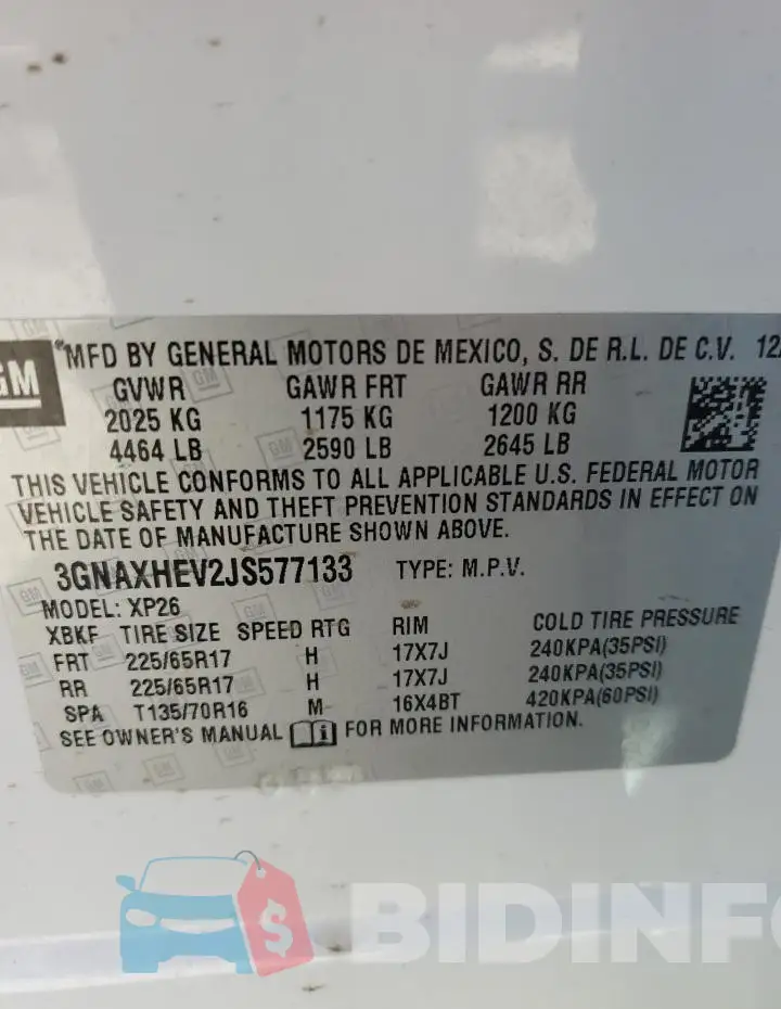 3GNAXHEV2JS577133 Photo# 12