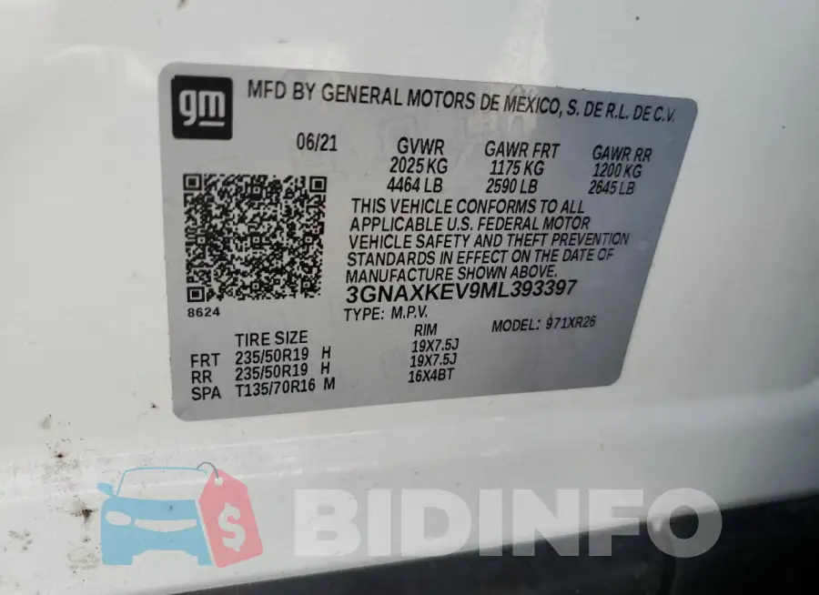 3GNAXKEV9ML393397 Photo# 13