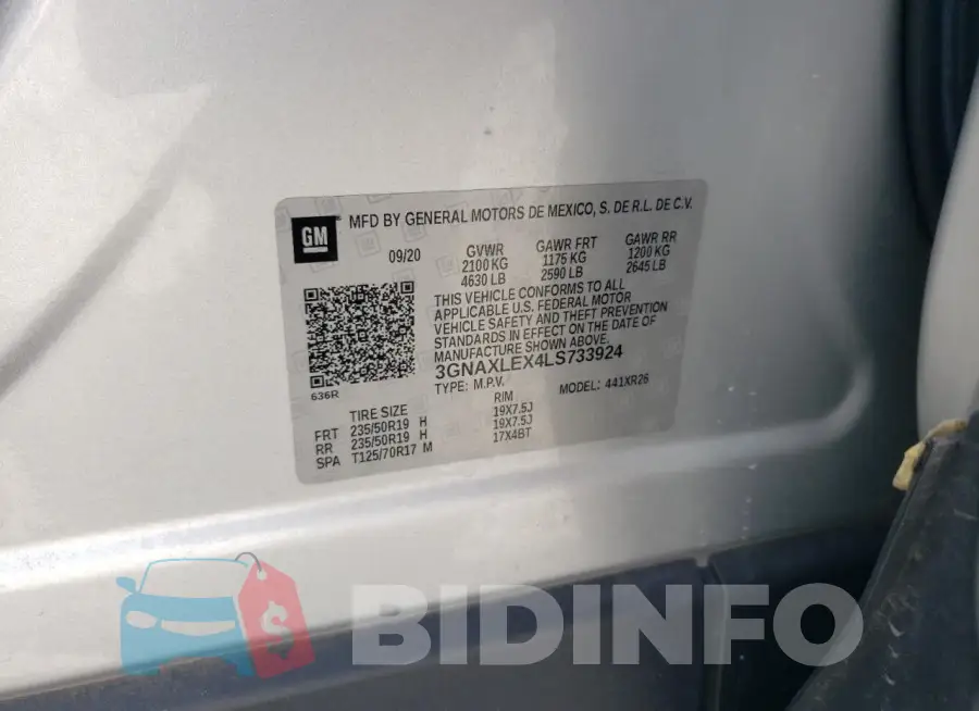 3GNAXLEX4LS733924 Photo# 13