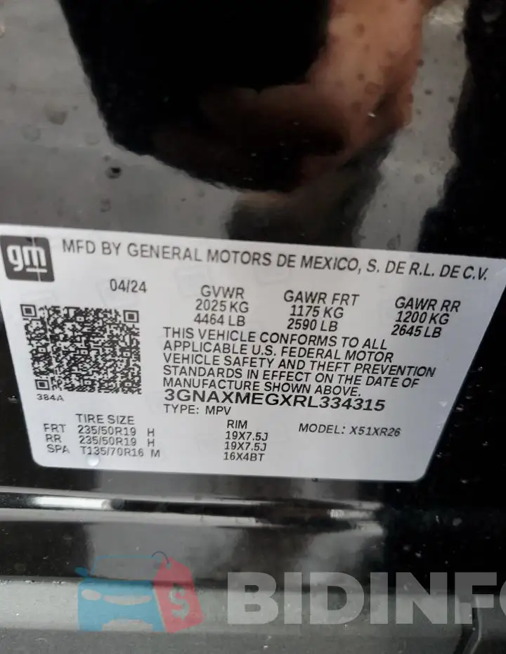 3GNAXMEGXRL334315 Photo# 13