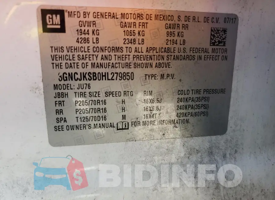 3GNCJKSB0HL279850 Photo# 12