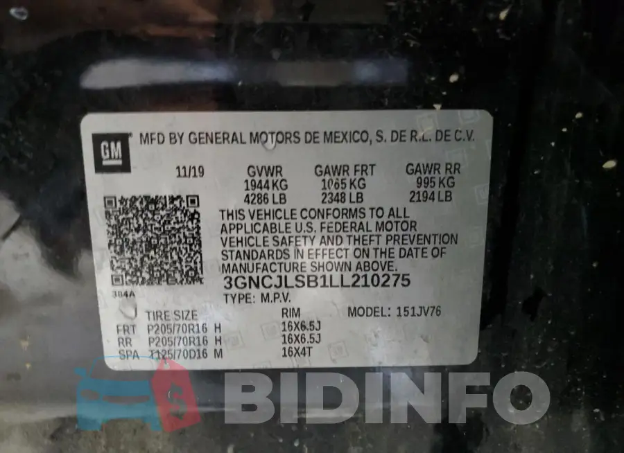 3GNCJLSB1LL210275 Photo# 13