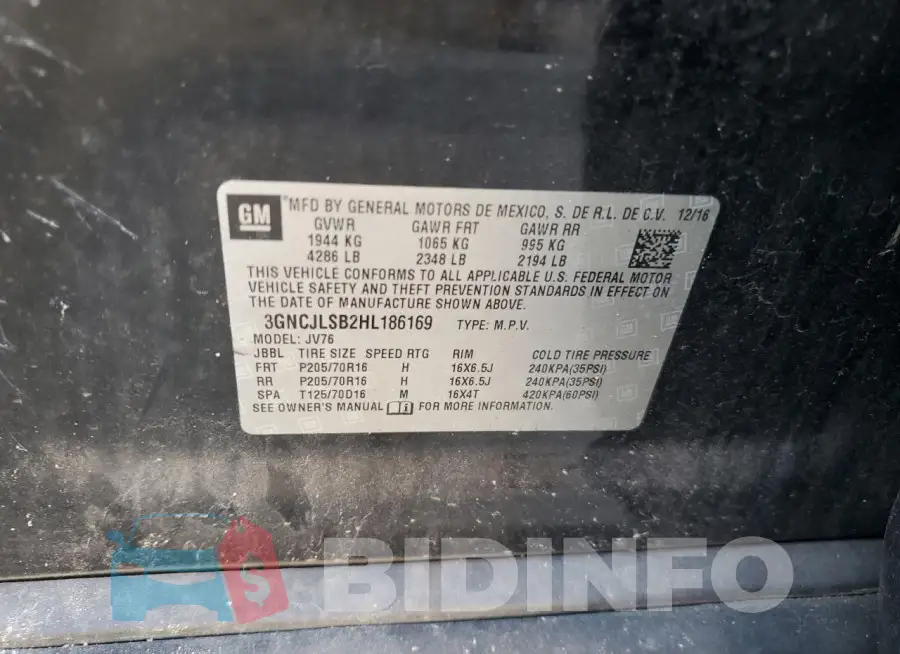 3GNCJLSB2HL186169 Photo# 13