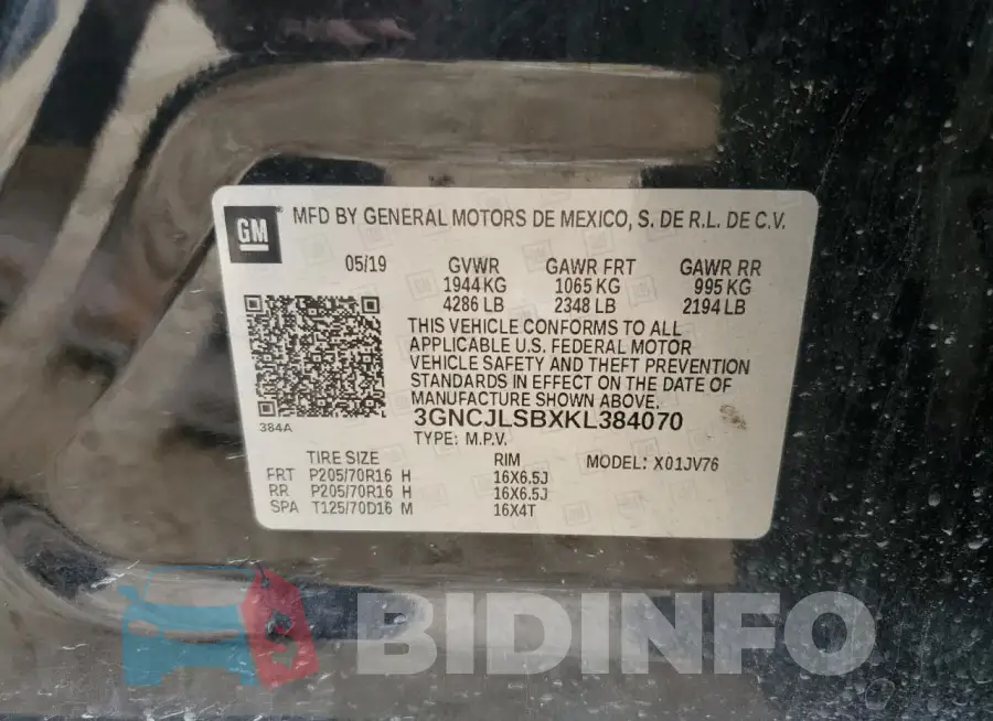 3GNCJLSBXKL384070 Photo# 12