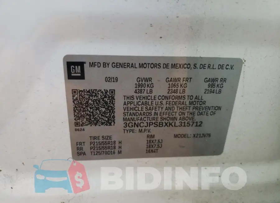 3GNCJPSBXKL315712 Photo# 14