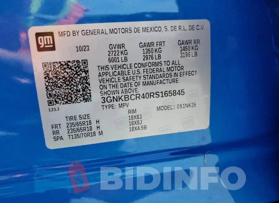 3GNKBCR40RS165845 Photo# 14