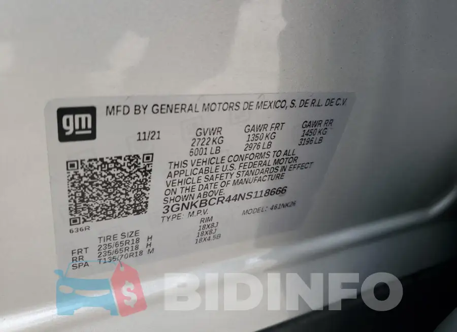 3GNKBCR44NS118666 Photo# 12