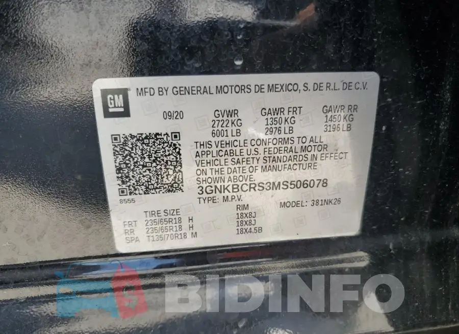 3GNKBCRS3MS506078 Photo# 13